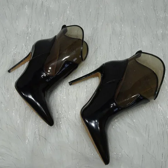 Jessica Simpson Black Periya Faux Leather Pointed Toe Booties 7M - Picture 6 of 14